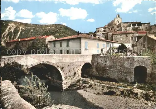 Pont de Barret Le Pont sur le Roubion au fond l Eglise Kat. Pont de Barret