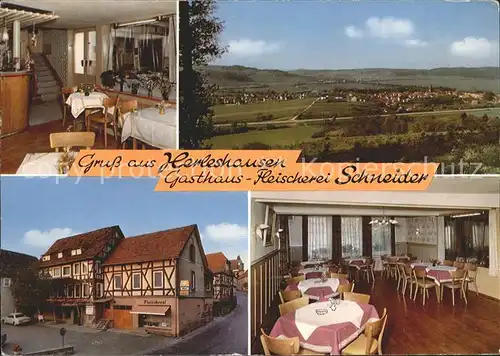 Herleshausen Panorama Gasthaus Schneider Gaststube Kat. Herleshausen