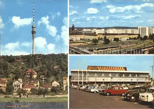 Dresden Fernsehturm Wachwitz Stadtblick Hochstrasse Kulturpalast Kat. Dresden Elbe