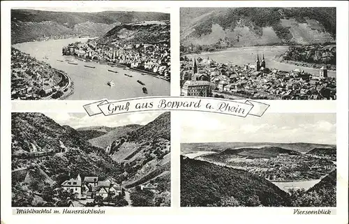 Boppard Rhein Vierseenblick Muehlbachtal mit Hunsrueckbahn Kat. Boppard