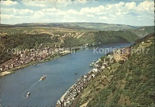 St Goar Fliegeraufnahme Rheinpartie Kat. Sankt Goar