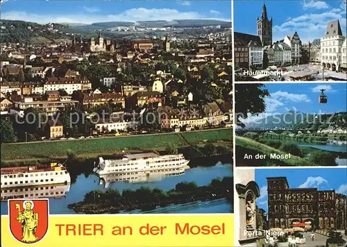 Trier Hauptmarkt Mosel Seilbahn Porta Nigra Kat. Trier