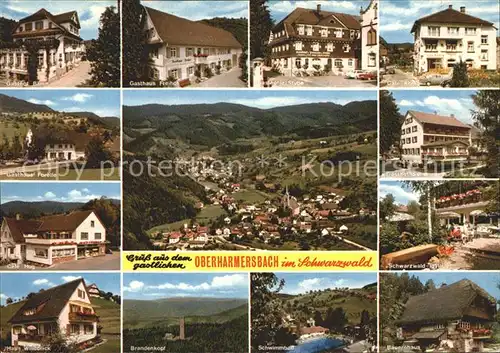 Oberharmersbach Cafe Hug Gasthaus Forelle Schwimmbad Brandenkopf  Kat. Oberharmersbach