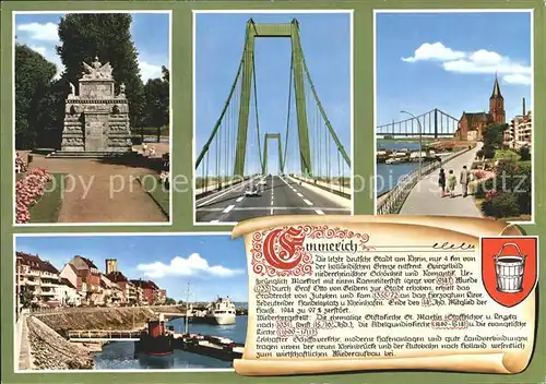 Emmerich Rhein Rheinpartie Bruecke Denkmal Kat. Emmerich am Rhein