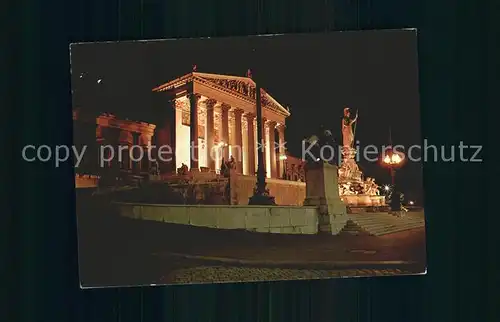 Wien Parlament Ringstrasse bei Nacht Kat. Wien