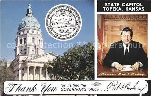 Topeka Kansas State Capitol Governor Robert Docking Kat. Topeka