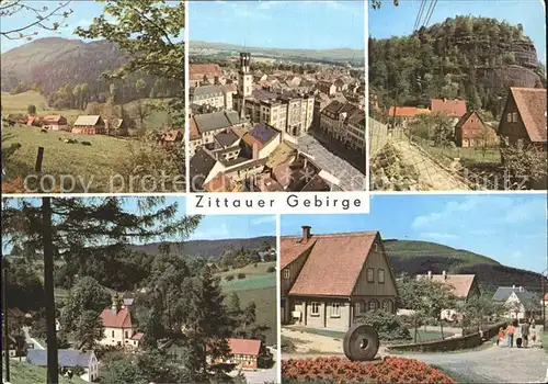 Zittau Platz der Jugend Rathaus Berg Oybin Lueckendorf Jonsdorf mit Buchberg Kat. Zittau