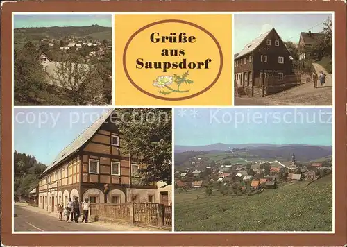 Saupsdorf Teilansicht Umgebindehaeuser Gaststaette Raeumichtmuehle Panorama Kat. Kirnitzschtal