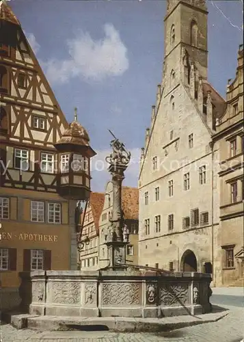 Rothenburg Tauber St Georgs Brunnen Kat. Rothenburg ob der Tauber