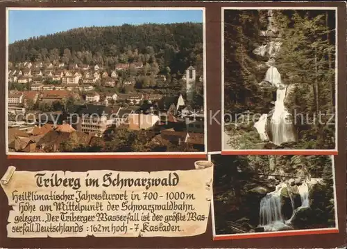 Triberg Schwarzwald Totalansicht Wasserfaelle Kat. Triberg im Schwarzwald