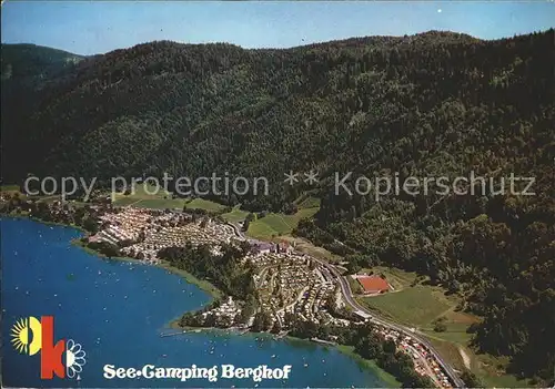 Villach Kaernten See Camping Berghof am Ossiacher See Fliegeraufnahme Kat. Villach