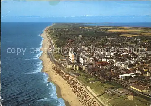 Westerland Sylt Fliegeraufnahme mit Strand Kat. Westerland