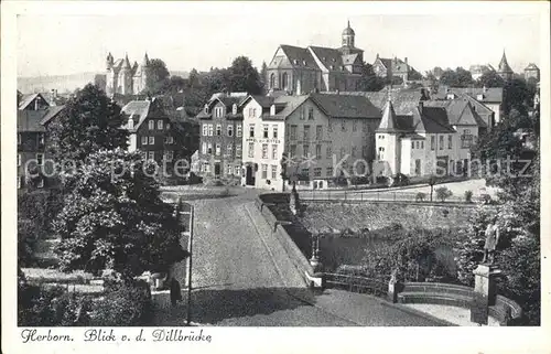 Herborn Hessen Blick von der Dillbruecke Kat. Herborn