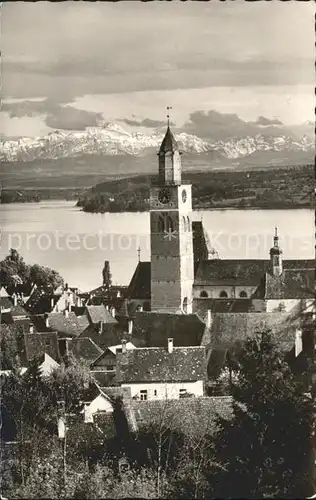 ueberlingen Bodensee Kirche mit Saentis Kat. ueberlingen