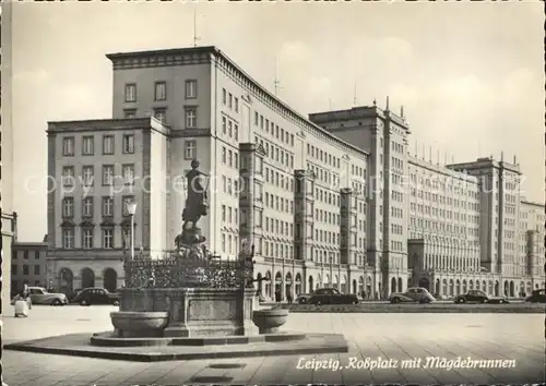 Leipzig Rossplatz mit Maegdebrunnen Kat. Leipzig