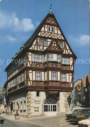 Miltenberg Main Hotel Riesen aeltestes Gasthaus Deutschlands 12. Jhdt. Fachwerkhaus Kat. Miltenberg