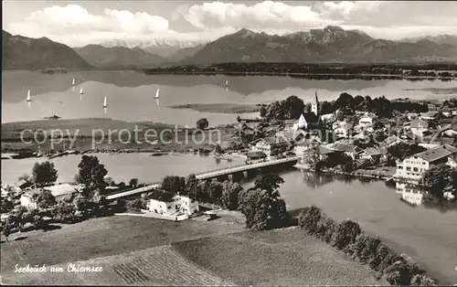 Seebruck Chiemsee Fliegeraufnahme Kat. Seeon Seebruck