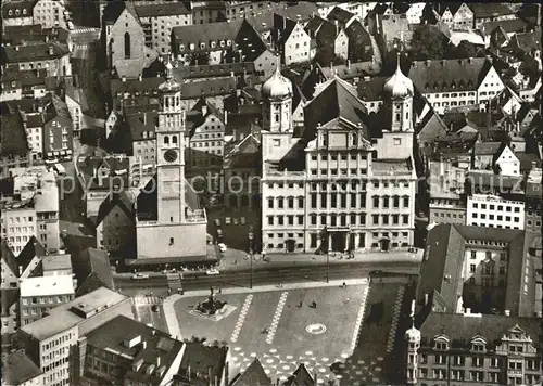 Augsburg Fliegeraufnahme Rathaus mit Perlach Kat. Augsburg