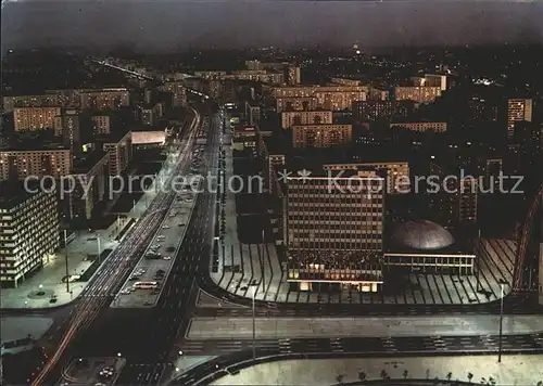 Berlin Karl Marx Alle Blick vom Fernsehturm bei Nacht Kat. Berlin