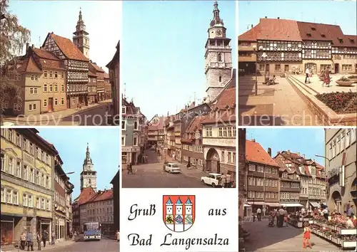 Bad Langensalza Kornmarkt Bonifaciusgasse Marktkirche Marktstrasse Boulevardcafe Kat. Bad Langensalza