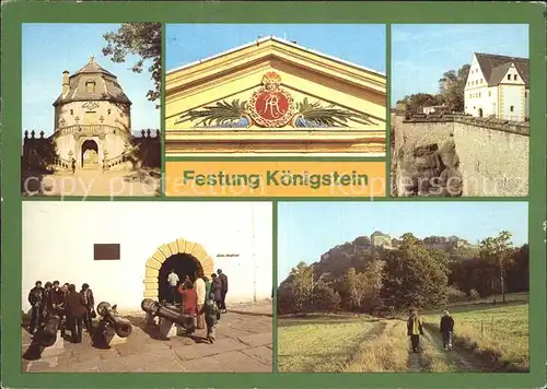 Koenigstein Saechsische Schweiz Friedrichsburg Giebel Brunnenhaus Altes Zeughaus Eingang Festung  Kat. Koenigstein Saechsische Schweiz