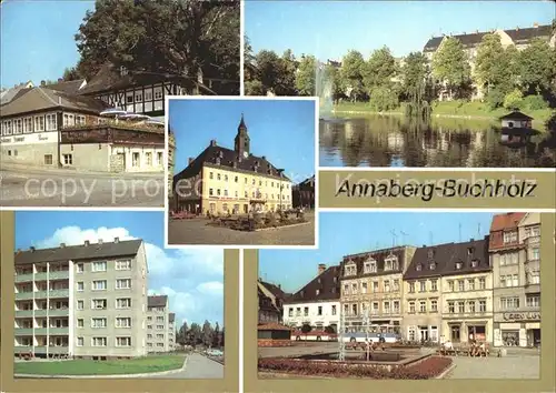 Annaberg Buchholz Erzgebirge HOG Frohnauer Hammer Schutzteich Rathaus Wohngebiet Hermann Matern Markt Kat. Annaberg