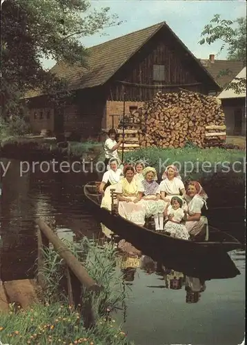 Leipe Spreewaldpartie Niedersorbische Festtracht Kat. Luebbenau Spreewald