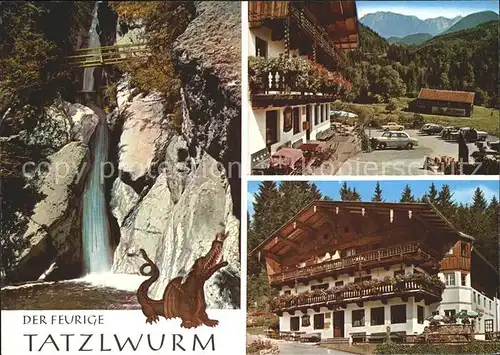 Bayrischzell Alpengasthof Der Feurige Tatzlwurm Wasserfall Kat. Bayrischzell