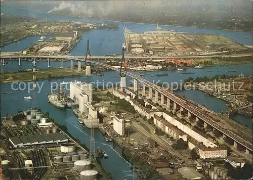 Hamburg Koehlbrandbruecke Fliegeraufnahme Kat. Hamburg