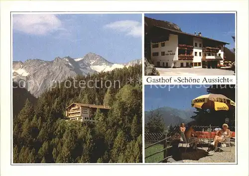 Finkenberg Tirol Gasthof Schoene Aussicht Terrasse Kat. Finkenberg