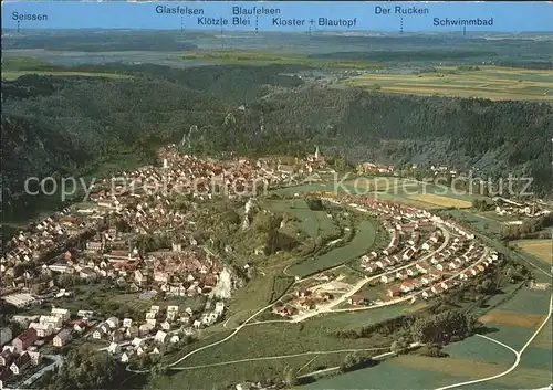 Blaubeuren Fliegeraufnahme der Talkessel Lage Kat. Blaubeuren