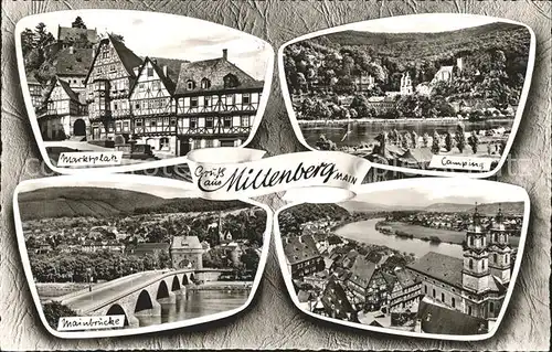 Miltenberg Main Marktplatz Camping Mainbruecke Mainpartie Kat. Miltenberg