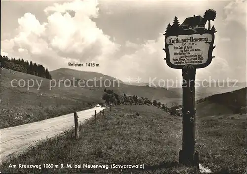 Neuenweg Am Kreuzweg Wegweiser Belchen Kat. Neuenweg