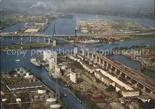 Hamburg Koehlbrandbruecke Fliegeraufnahme Kat. Hamburg