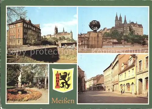 Meissen Elbe Sachsen Dom Albrechtsburg Kaendlerbrunnen Leipziger Strasse Kat. Meissen