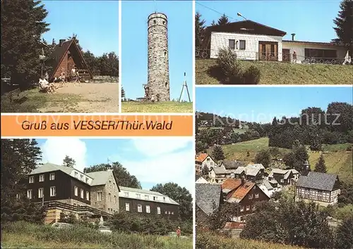 Vesser Rennsteig Bergbaude Adlersberg Turm Restaurant Blockhuette Erholungsheim Stutenhaus Kat. Schmiedefeld Rennsteig