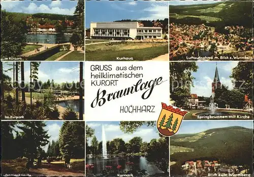 Braunlage Kurhaus Springbrunnen Kirche Wurmberg  Kat. Braunlage Harz