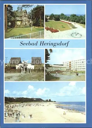 Heringsdorf Ostseebad Usedom Jugendherberge Herbert Tschaepe Promenade mit Sonnenuhr Sternwarte Manfred v Ardenne FDGB Heim Erich Weinert Strand Kat. Heringsdorf