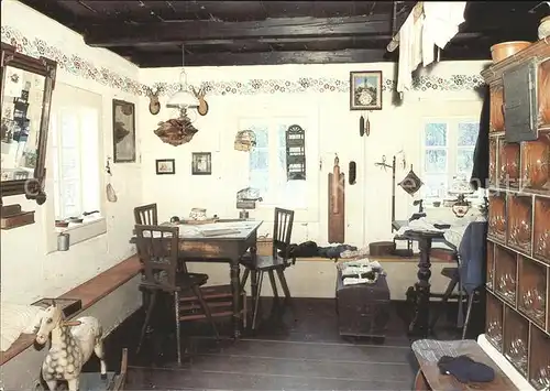 Seiffen Erzgebirge Freilichtmuseum Wohnstube des Waldarbeiter Wohnhauses Kat. Kurort Seiffen Erzgebirge