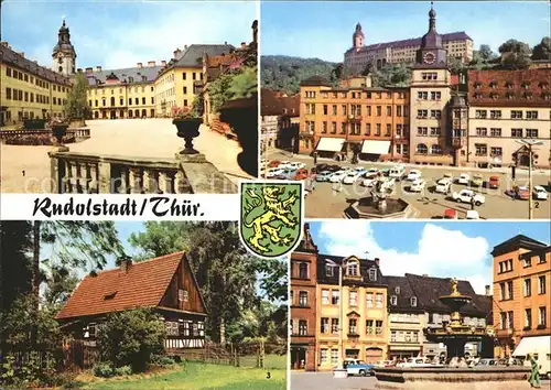 Rudolstadt Schloss Heidecksburg Marktplatz Volkskundemuseum Marktbrunnen Kat. Rudolstadt