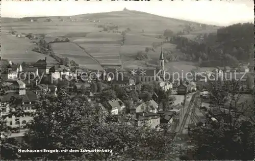 Neuhausen Erzgebirge Ortsansicht mit Kirche Schwartenberg Kat. Neuhausen Erzgebirge