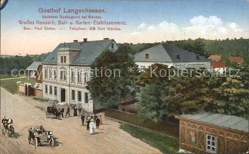 Werdau Sachsen Gasthof Langenhessen Kat. Werdau