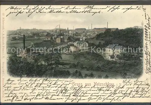 Netzschkau Blick ueber die Stadt Kat. Netzschkau