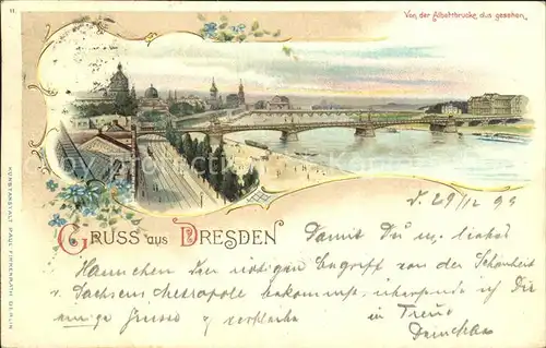 Dresden Blick von der Albertbruecke Kat. Dresden Elbe