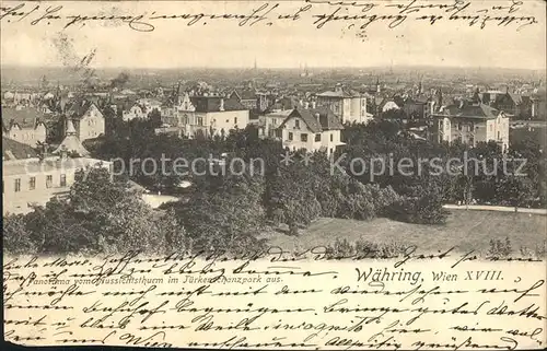 Wien Panorama vom Aussichtsthurm im Tuerkenschanzpark / Wien /Wien