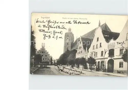 Ingolstadt Donau Partie an der oberen Pfarrkirche / Ingolstadt /Ingolstadt Stadtkreis