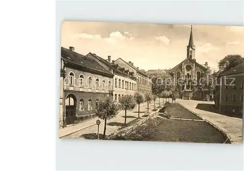 Schoeneck Vogtland Kirchplatz Kirche Kat. Schoeneck Vogtland