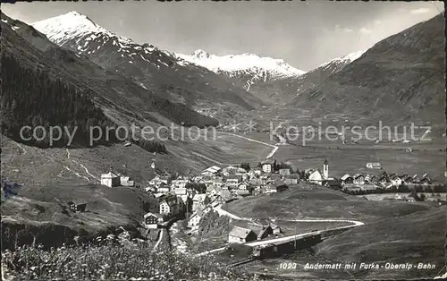 Andermatt mit Furka Oberalp Bahn Kat. Andermatt