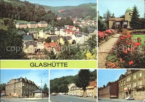 Glashuette Sachsen Blick vom Ochsenkopf Sternwarte Aug Bebel Str Ernst Thaelmann Str Kulturhaus Kat. Glashuette Sachsen