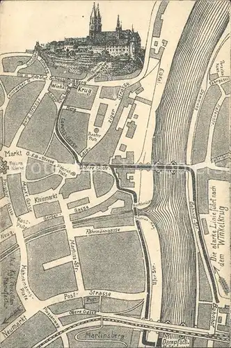 Meissen Elbe Sachsen Albrechtsburg Stadtplan Meissner Weinschaenke Winkelkrug Kat. Meissen